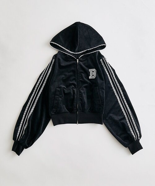 OLIVE des OLIVE(オリーブデオリーブ)の「袖ラインコンパクトパーカー(Tシャツ/カットソー・レディース・ピンク/トップグレー/ブラック・FREE)」の13枚目の写真