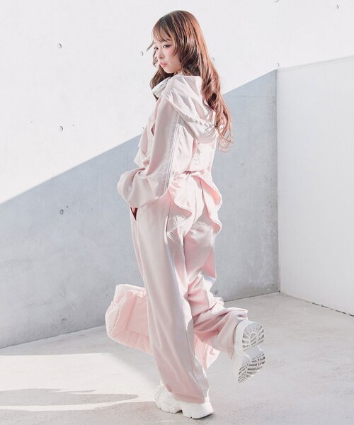 OLIVE des OLIVE(オリーブデオリーブ)の「袖ラインコンパクトパーカー(Tシャツ/カットソー・レディース・ピンク/トップグレー/ブラック・FREE)」の18枚目の写真