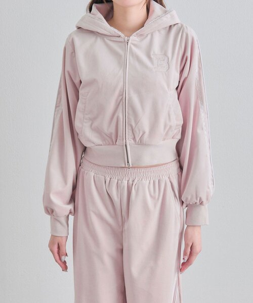 OLIVE des OLIVE(オリーブデオリーブ)の「袖ラインコンパクトパーカー(Tシャツ/カットソー・レディース・ピンク/トップグレー/ブラック・FREE)」の21枚目の写真