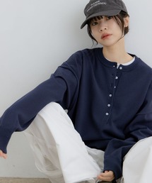 flaner | Loose henry neck knit / ルーズヘンリーネックニット(ニット/セーター)
