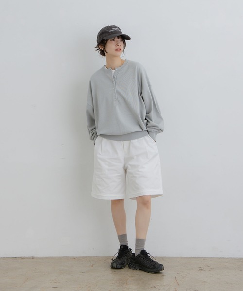 flaner（フラネ）の「Loose henry neck knit / ルーズヘンリーネックニット（ニット/セーター・レディース・グレー/ネイビー・LARGE/MEDIUM）」の14枚目の写真