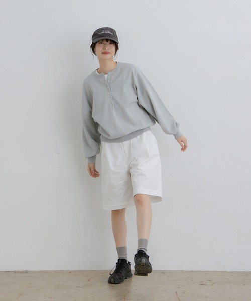 flaner（フラネ）の「Loose henry neck knit / ルーズヘンリーネックニット（ニット/セーター・レディース・グレー/ネイビー・LARGE/MEDIUM）」の16枚目の写真
