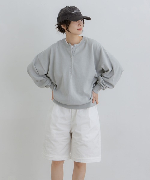 flaner（フラネ）の「Loose henry neck knit / ルーズヘンリーネックニット（ニット/セーター・レディース・グレー/ネイビー・LARGE/MEDIUM）」の10枚目の写真