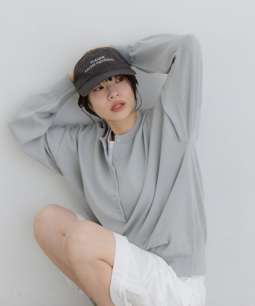 flaner（フラネ）の「Loose henry neck knit / ルーズヘンリーネックニット（ニット/セーター・レディース・グレー/ネイビー・LARGE/MEDIUM）」の13枚目の写真