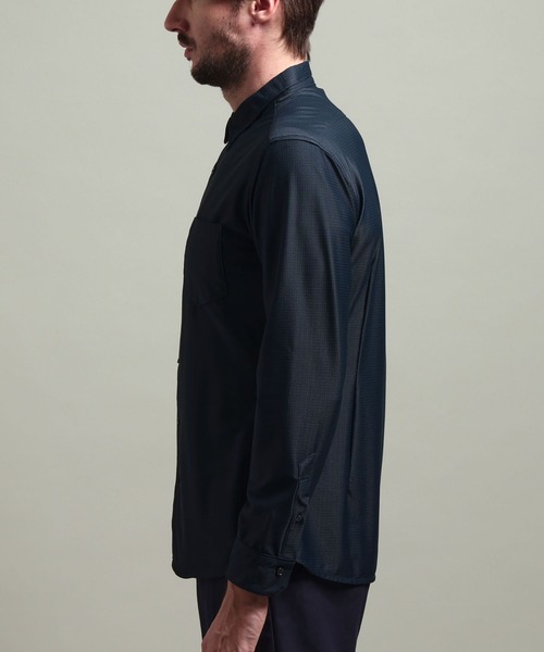 HIDEAWAYS NICOLE（ハイダウェイニコル）の「【HIDEAWAYS BLACK】シアーマイクロチェックレギュラーカラーシャツ（シャツ/ブラウス・メンズ・ブラック/ブルー/オフホワイト・MEDIUM/X-LARGE/LARGE）」の10枚目の写真