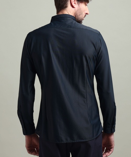 HIDEAWAYS NICOLE（ハイダウェイニコル）の「【HIDEAWAYS BLACK】シアーマイクロチェックレギュラーカラーシャツ（シャツ/ブラウス・メンズ・ブラック/ブルー/オフホワイト・MEDIUM/X-LARGE/LARGE）」の11枚目の写真