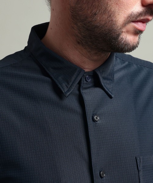 HIDEAWAYS NICOLE（ハイダウェイニコル）の「【HIDEAWAYS BLACK】シアーマイクロチェックレギュラーカラーシャツ（シャツ/ブラウス・メンズ・ブラック/ブルー/オフホワイト・MEDIUM/X-LARGE/LARGE）」の12枚目の写真