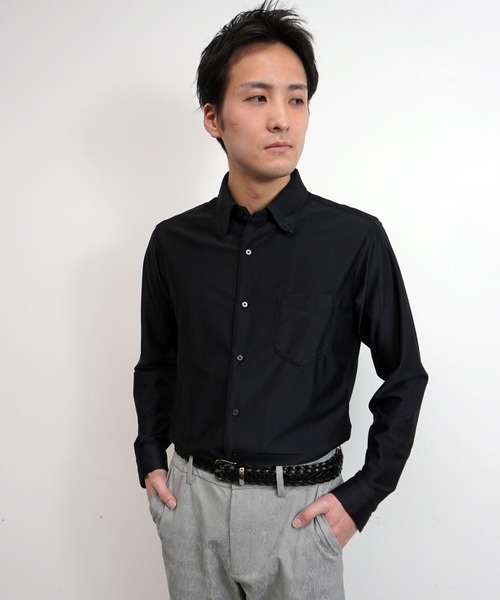 HIDEAWAYS NICOLE(ハイダウェイニコル)の「【HIDEAWAYS BLACK】シアーマイクロチェックレギュラーカラーシャツ(シャツ/ブラウス・メンズ・ブラック/ブルー/オフホワイト・MEDIUM/X-LARGE/LARGE)」の6枚目の写真