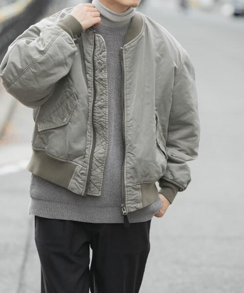 ITEMS URBANRESEARCH(アイテムズ アーバンリサーチ)の「ピグメントダイ オーバーサイズMA-1(MA-1・メンズ・カーキ/ベージュ系その他/グレー・MEDIUM/LARGE)」の6枚目の写真