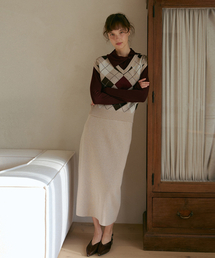 ODER（オディエール）の「ラムズウールベルトリングニットスカート-ベージュ（スカート）」