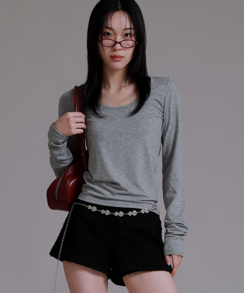 LIKE THE MOST(ライクザモースト)の「UラウンドベーシックロングスリーブTシャツ_メランジ(Tシャツ/カットソー・レディース・その他・S/M/L)」の4枚目の写真