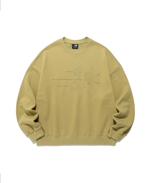 NICE GHOST CLUB(ナイスゴーストクラブ)の「3STAR LOGO SWEATSHIRTS_GREEN(NG2FSUM442A)(スウェット・レディース・グリーン・S/M/L)」の1枚目の写真
