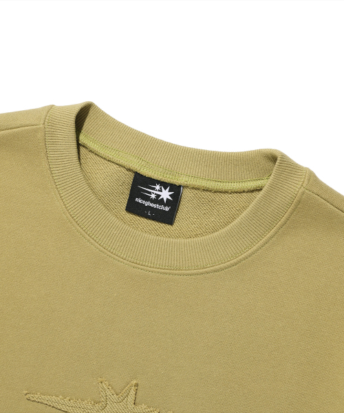 NICE GHOST CLUB(ナイスゴーストクラブ)の「3STAR LOGO SWEATSHIRTS_GREEN(NG2FSUM442A)(スウェット・レディース・グリーン・S/M/L)」の3枚目の写真