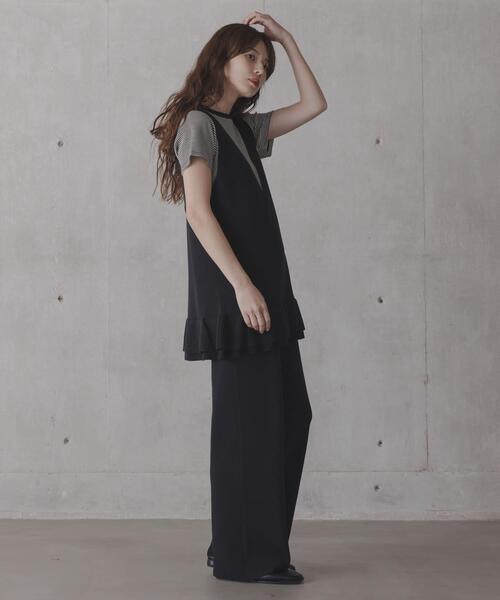 URBAN RESEARCH Sonny Label（アーバンリサーチサニーレーベル）の「フリルチュニックベスト パンツSET（ニット/セーター・レディース・ブラック/グレー・FREE）」の7枚目の写真