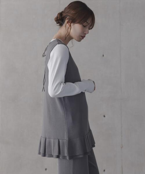 URBAN RESEARCH Sonny Label（アーバンリサーチサニーレーベル）の「フリルチュニックベスト パンツSET（ニット/セーター・レディース・ブラック/グレー・FREE）」の18枚目の写真