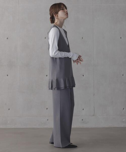 URBAN RESEARCH Sonny Label（アーバンリサーチサニーレーベル）の「フリルチュニックベスト パンツSET（ニット/セーター・レディース・ブラック/グレー・FREE）」の22枚目の写真