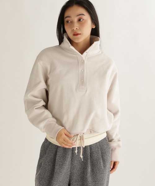 studio CLIP（スタディオクリップ）の「【daily CLIP】スタンドドロストスウェット（スウェット・レディース・ライトグレー/ブルー/チャコール・FREE）」の2枚目の写真