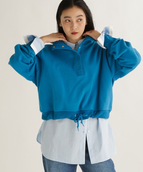 studio CLIP（スタディオクリップ）の「【daily CLIP】スタンドドロストスウェット（スウェット・レディース・ライトグレー/ブルー/チャコール・FREE）」の18枚目の写真