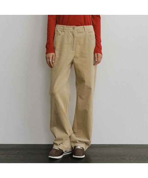 URAGO（ユラーゴ）の「Corduroy wide pants（その他パンツ・レディース・Beige/ブラック・SMALL/MEDIUM）」の2枚目の写真