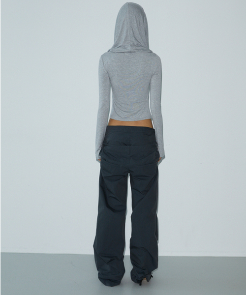 VOONT(ブント)の「Drape Hood T-shirt (GRAY)(パーカー・レディース・グレー・OS)」の7枚目の写真