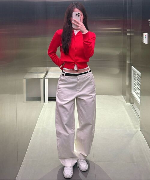 MUSINSA STANDARD WOMAN（ムシンサスタンダードウーマン）の「ウィメンズ ウォッシャブル スーピマコットン ラウンドネック カーディガン [アイボリー]（カーディガン/ボレロ・レディース・その他・SMALL/MEDIUM/LARGE/X-SMALL）」の10枚目の写真