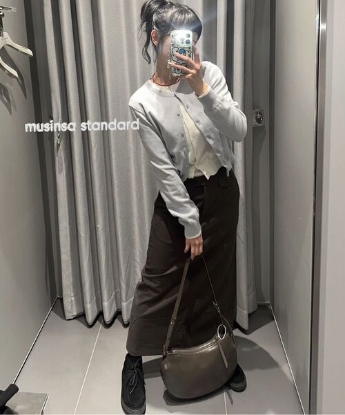 MUSINSA STANDARD WOMAN（ムシンサスタンダードウーマン）の「ウィメンズ ウォッシャブル スーピマコットン ラウンドネック カーディガン [アイボリー]（カーディガン/ボレロ・レディース・その他・SMALL/MEDIUM/LARGE/X-SMALL）」の15枚目の写真