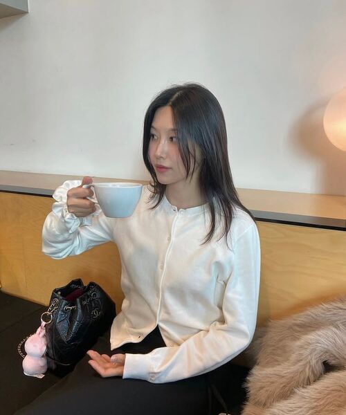 MUSINSA STANDARD WOMAN（ムシンサスタンダードウーマン）の「ウィメンズ ウォッシャブル スーピマコットン ラウンドネック カーディガン [アイボリー]（カーディガン/ボレロ・レディース・その他・SMALL/MEDIUM/LARGE/X-SMALL）」の16枚目の写真
