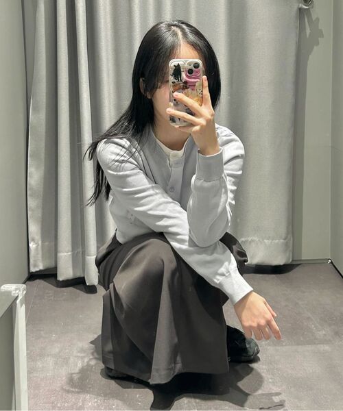 MUSINSA STANDARD WOMAN（ムシンサスタンダードウーマン）の「ウィメンズ ウォッシャブル スーピマコットン ラウンドネック カーディガン [アイボリー]（カーディガン/ボレロ・レディース・その他・SMALL/MEDIUM/LARGE/X-SMALL）」の18枚目の写真