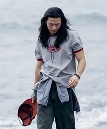 クラックサークルリンガーTシャツ [M/GREY]