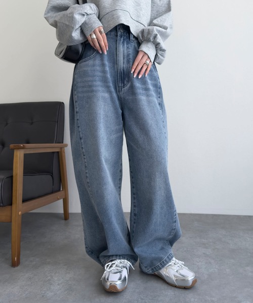 Petitle（プチレ）の「[ 低身長向けサイズ ] 裾2wayサイドタックデニムパンツ（デニムパンツ・レディース・ライトブルー/インディゴブルー・PS/PM/M-Short）」の15枚目の写真
