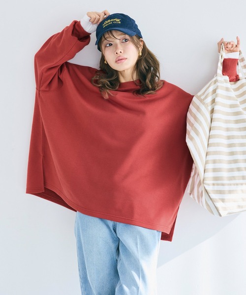 coca(coca)(コカ)の「裏毛ワイドスリットスウェット(スウェット・レディース・レッド/ライトグレー/ダークブルー/チャコール・S/M/L)」の21枚目の写真