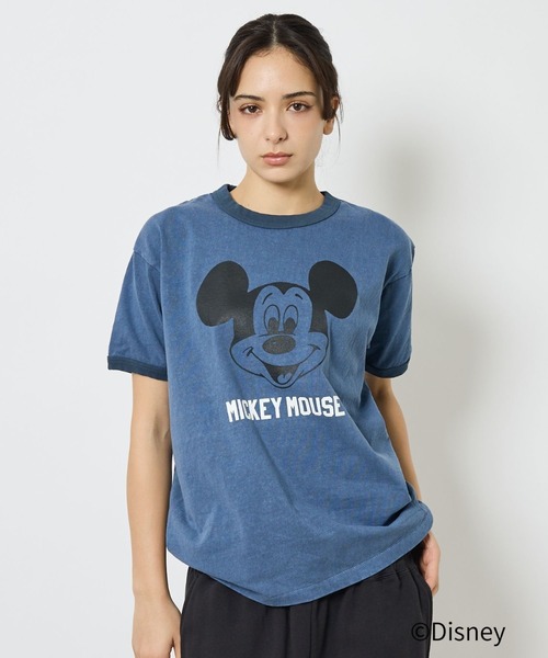 Johnbull（ジョンブル）の「【JOHNBULL/ジョンブル】MICKEY MOUSE RINGER T/ミッキーTシャツ【WEB限定】（Tシャツ/カットソー・レディース・ホワイト/ブルー/ブラウン・フリー）」の11枚目の写真