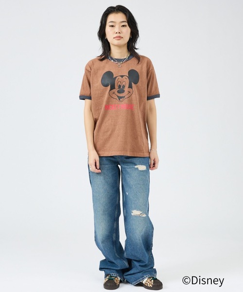 Johnbull（ジョンブル）の「【JOHNBULL/ジョンブル】MICKEY MOUSE RINGER T/ミッキーTシャツ【WEB限定】（Tシャツ/カットソー・レディース・ホワイト/ブルー/ブラウン・フリー）」の20枚目の写真