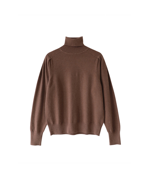 VASCARA(バスカラ)の「Puff Sleeve Turtleneck Knitwear (4colors)(ニット/セーター・レディース・ブラック/ライトベージュ/カーキ/ブラウン・FREE)」の2枚目の写真