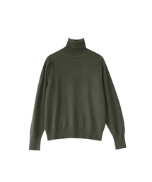 Puff Sleeve Turtleneck Knitwear  (4colors)
