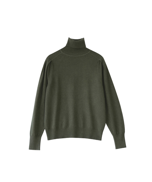 VASCARA(バスカラ)の「Puff Sleeve Turtleneck Knitwear (4colors)(ニット/セーター・レディース・ブラック/ライトベージュ/カーキ/ブラウン・FREE)」の4枚目の写真