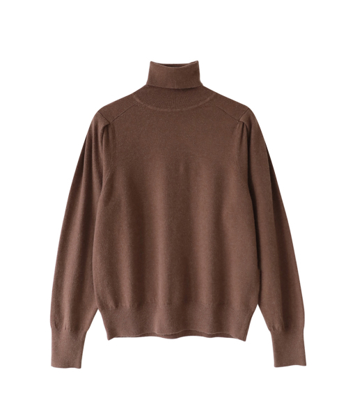 VASCARA(バスカラ)の「Puff Sleeve Turtleneck Knitwear (4colors)(ニット/セーター・レディース・ブラック/ライトベージュ/カーキ/ブラウン・FREE)」の6枚目の写真