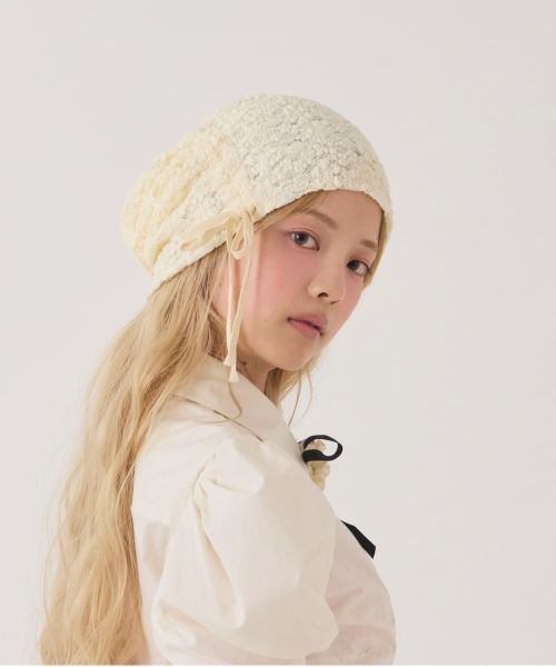 kaorinomori(カオリノモリ)の「kaorinomori パフィビーニー / カオリノモリ(ニットキャップ/ビーニー・レディース・クリーム/スカイブルー/ブラック・FREE)」の14枚目の写真