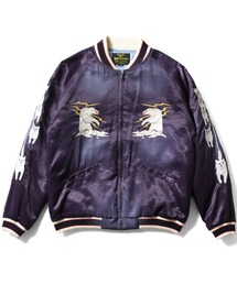 メンズのスカジャン（ブルー・ネイビー/青色系・ブランドロゴ