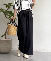 【WEB限定】楊柳ストライプベルト付きパンツ