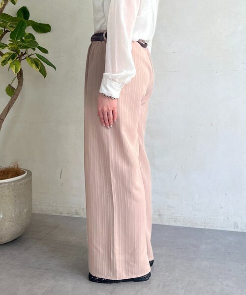 un dix cors（アンディコール）の「【WEB限定】楊柳ストライプベルト付きパンツ（その他パンツ・レディース・グリーン/ベージュ/ブラック/ネイビー・FREE）」の18枚目の写真