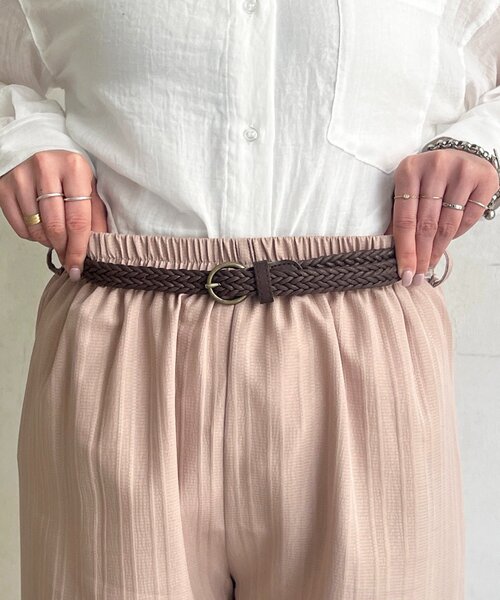 un dix cors（アンディコール）の「【WEB限定】楊柳ストライプベルト付きパンツ（その他パンツ・レディース・グリーン/ベージュ/ブラック/ネイビー・FREE）」の20枚目の写真