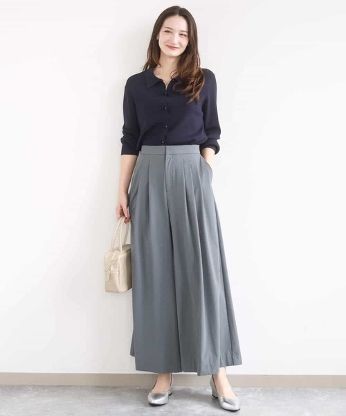 MK MICHEL KLEIN（エムケーミッシェルクラン）の「[洗える]衿付きニットプルオーバー（ニット/セーター・レディース・ライトブルー/ネイビー/ベージュ・38）」の5枚目の写真