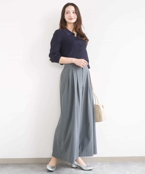 MK MICHEL KLEIN（エムケーミッシェルクラン）の「[洗える]衿付きニットプルオーバー（ニット/セーター・レディース・ライトブルー/ネイビー/ベージュ・38）」の7枚目の写真