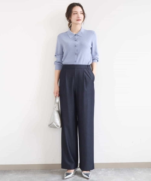 MK MICHEL KLEIN（エムケーミッシェルクラン）の「[洗える]衿付きニットプルオーバー（ニット/セーター・レディース・ライトブルー/ネイビー/ベージュ・38）」の17枚目の写真