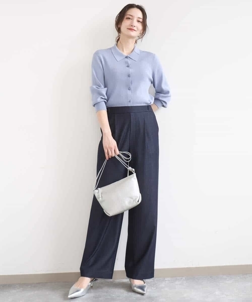 MK MICHEL KLEIN（エムケーミッシェルクラン）の「[洗える]衿付きニットプルオーバー（ニット/セーター・レディース・ライトブルー/ネイビー/ベージュ・38）」の18枚目の写真