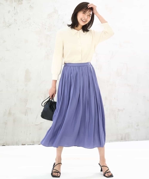 MK MICHEL KLEIN（エムケーミッシェルクラン）の「衿付きニットプルオーバー/洗える（ニット/セーター・レディース・ライトブルー/ネイビー/ベージュ・38）」の18枚目の写真