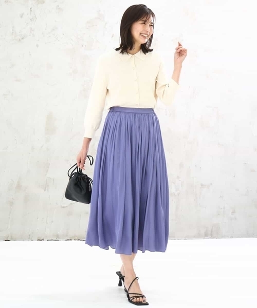 MK MICHEL KLEIN（エムケーミッシェルクラン）の「衿付きニットプルオーバー/洗える（ニット/セーター・レディース・ライトブルー/ネイビー/ベージュ・38）」の17枚目の写真