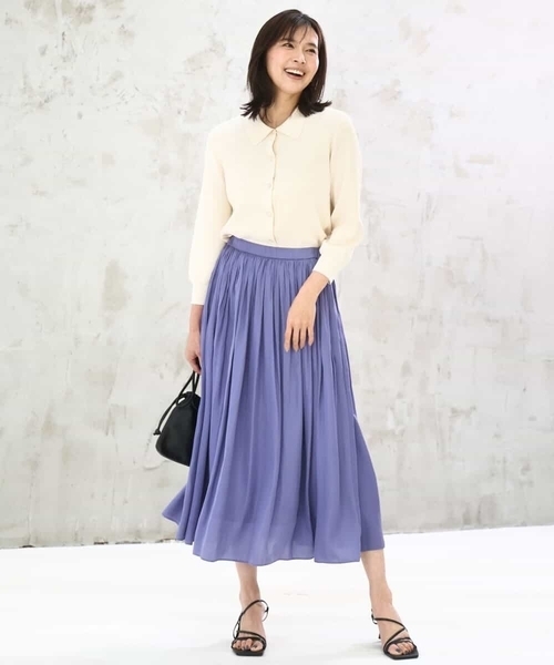 MK MICHEL KLEIN（エムケーミッシェルクラン）の「衿付きニットプルオーバー/洗える（ニット/セーター・レディース・ライトブルー/ネイビー/ベージュ・38）」の15枚目の写真