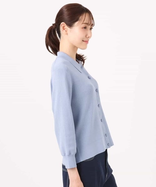 MK MICHEL KLEIN（エムケーミッシェルクラン）の「衿付きニットプルオーバー/洗える（ニット/セーター・レディース・ライトブルー/ネイビー/ベージュ・38）」の13枚目の写真